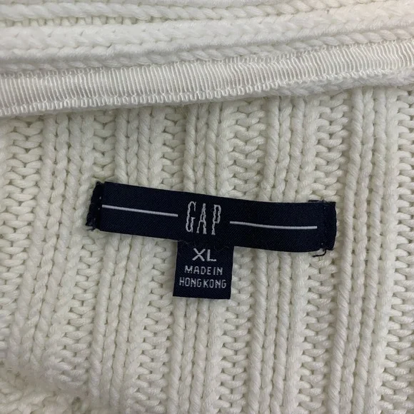 Gap Double Breasted Ivory Hoodie Sweater, Size XL - Picture 4 of 5
